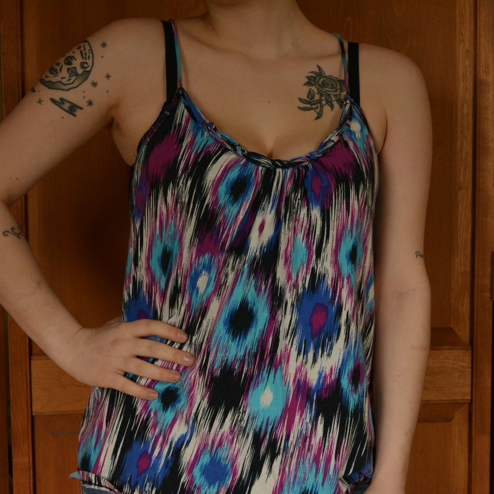 Multicolor Crossback Tank